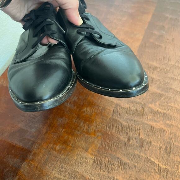 Freda Salvador soul lace up oxford mule black leather pointed toe academia Sz 6 - Picture 8 of 11